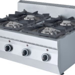 North E400 Επαγγελματική Επιτραπέζια Εστία Υγραερίου 4 Καυστήρων 24kW 80x70x30x(45) cm