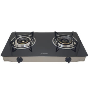 Proton GS02 Επιτραπέζια Εστία Υγραερίου Διπλή Μαύρη Γυάλινη