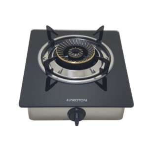 Proton GS01 Επιτραπέζια Εστία Υγραερίου Μονή Μαύρη Γυάλινη