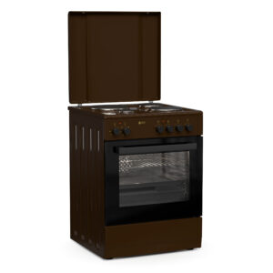 Thermogatz TGS E124 BR TURBO Ηλεκτρική κουζίνα 60lt με εμαγιέ εστίες Π60εκ. Καφέ (04.402.056)
