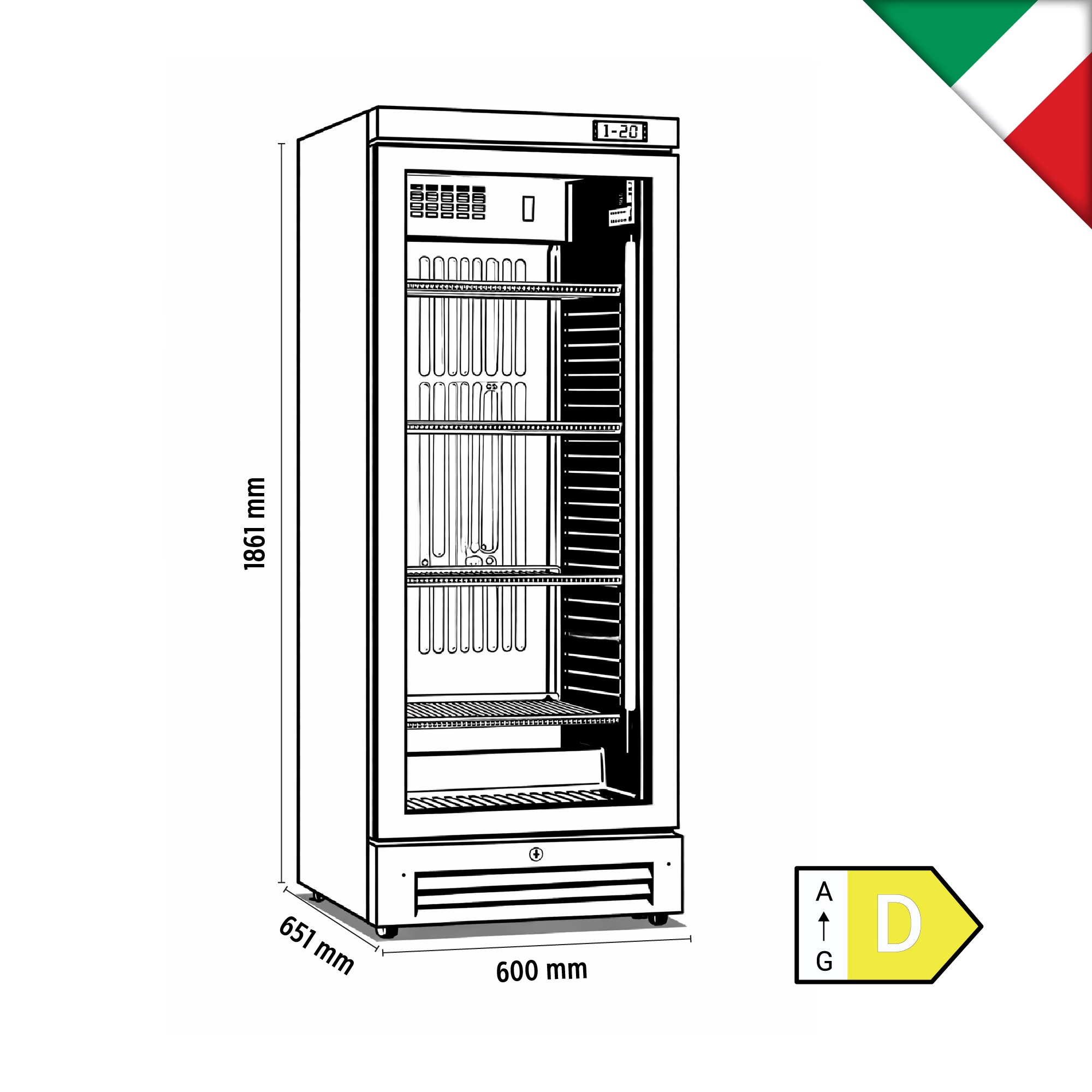 KlimaItalia ICOOL 402G SZ BLACK Βιτρίνα Συντήρησης SubZero -2ºC / +10ºC 360lt (24.01.148.0001) - Image 2
