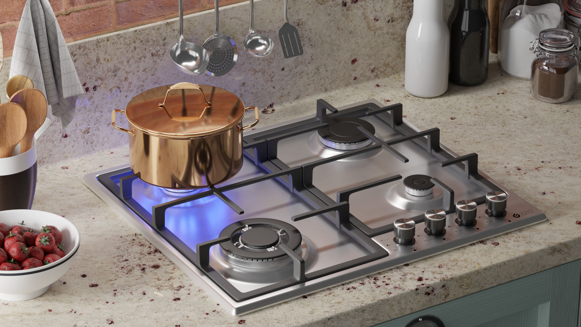 Thermogatz TGS 9021 IX Εντοιχιζόμενη Εστία Υγραερίου Inox 58x51εκ. - Image 4